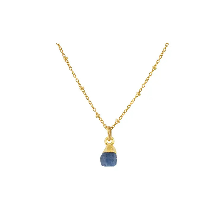 Handmade Sapphire Pendant in its Natural form Gold Plated