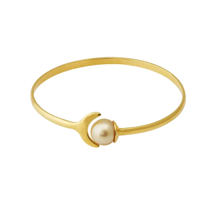 South Sea Golden Pearl 10.5-11.5 mm Adjustable Moon Bracelet