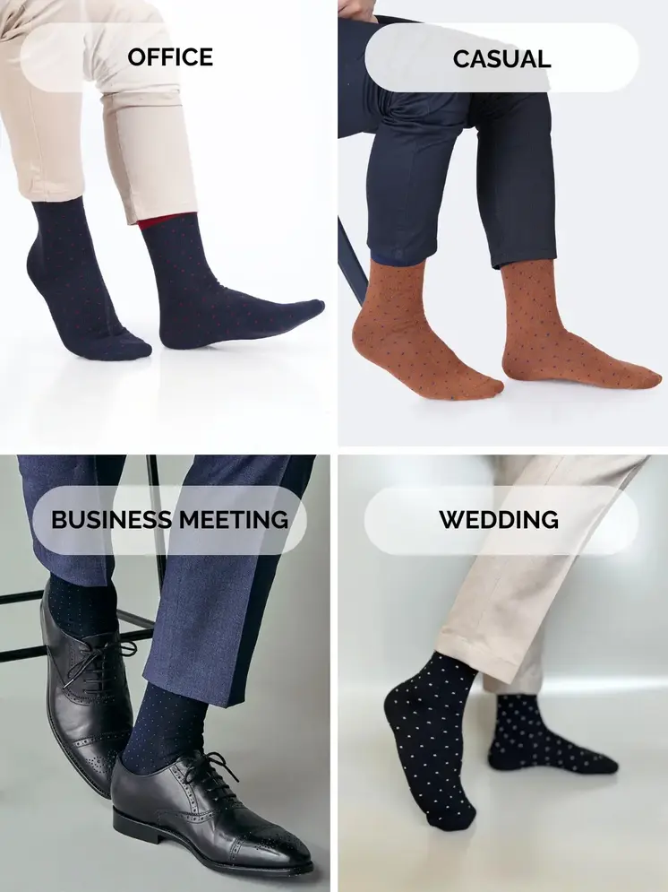 Premium Cotton Crew Dress Socks for Men and Women Pack of 3 Pairs
