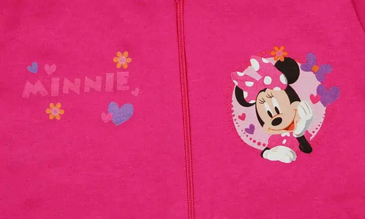 Overálos kislány pizsama Minnie egér mintával