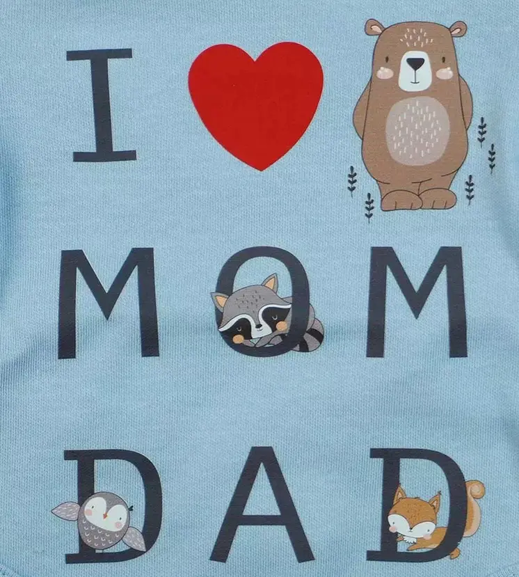 ABR Hosszú ujjú pamut body - Kék - Mom Dad (50)