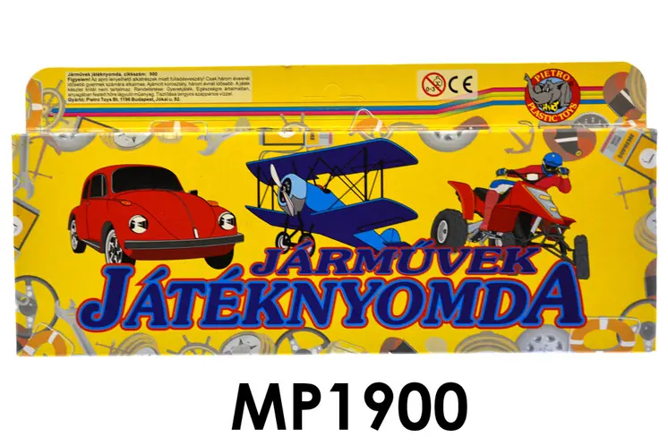 Nyomda, járművek, 18 db., 13x28,5 cm doboz