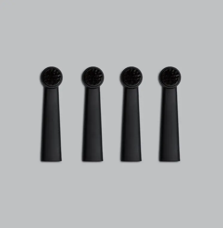 4 Bruzzoni toothbrush replacement heads (black)