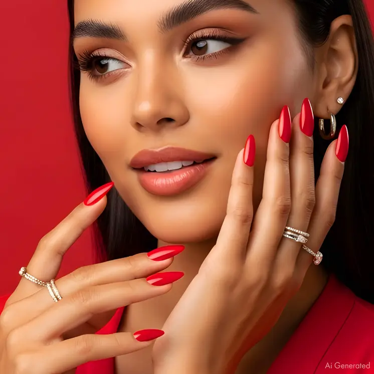 Gel Nail Polish - DN256 - Violent Scarlet Red 7ml
