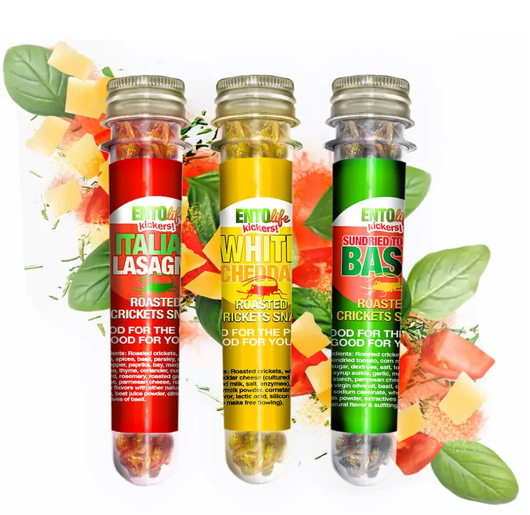 Mini-Kickers Set: Savory Flavored Roasted Cricket Snacks