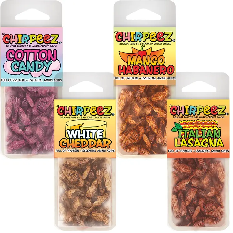 CHIRPEEZ FLAVORED CRICKET SNACKS
