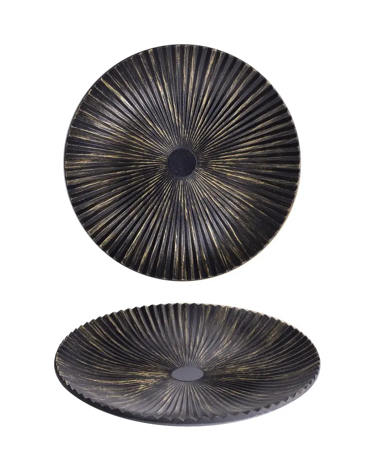 WOODEN BOWL BLACK/GOLD 40