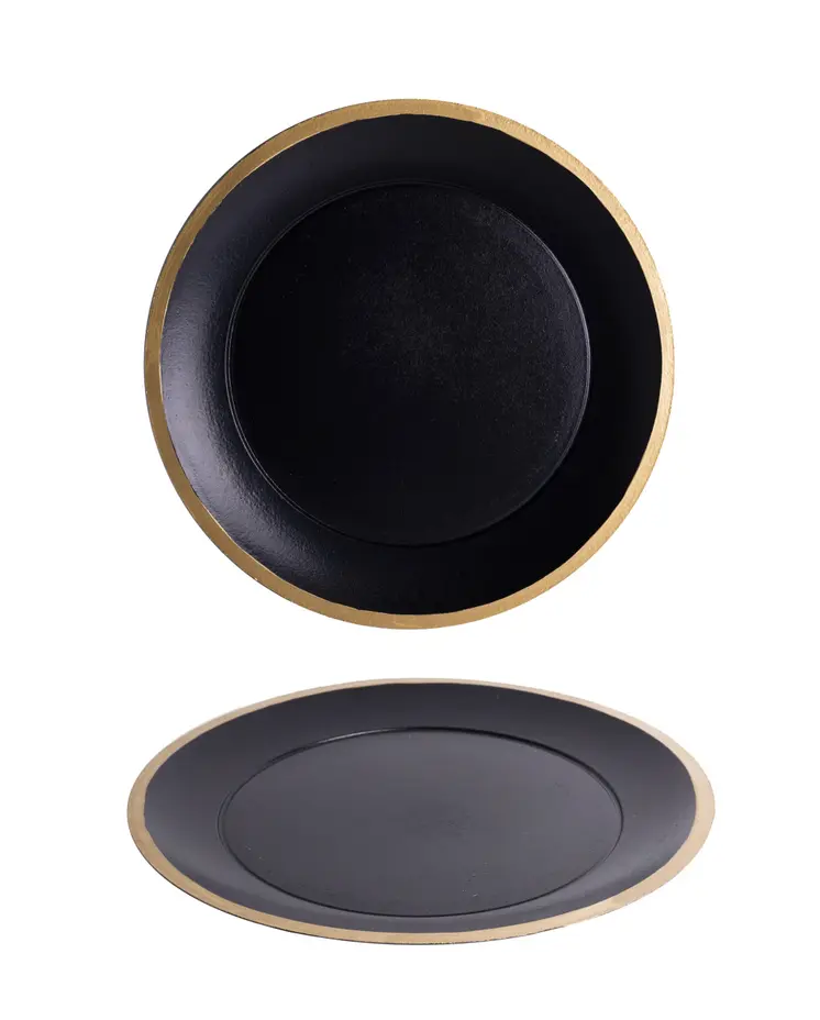 WOODEN BOWL BLACK/GOLD 40