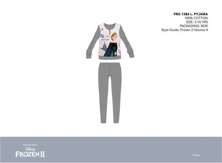 Disney Frozen thin cotton children's pajamas - jersey pajamas - dark gray - 98