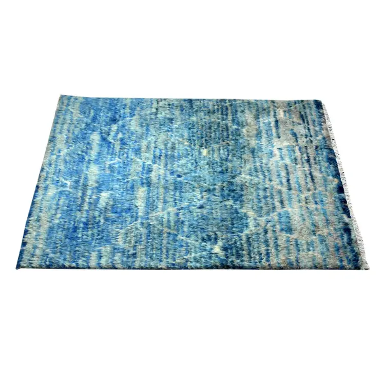 Moroccan Blue Soft Handknotted Rug