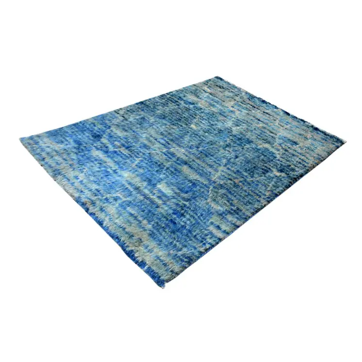Moroccan Blue Soft Handknotted Rug