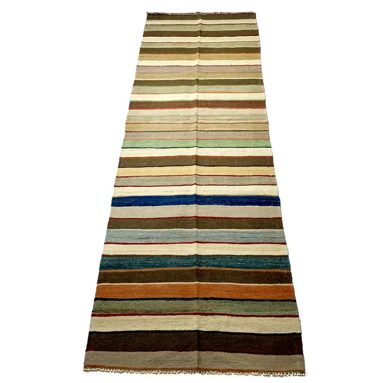 Handmade Double Spanish Strip Kilim Runner