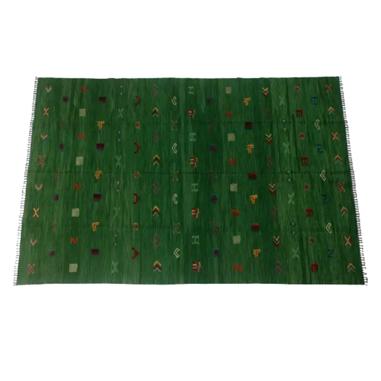 Soumak Everglade Green Kilim Rug