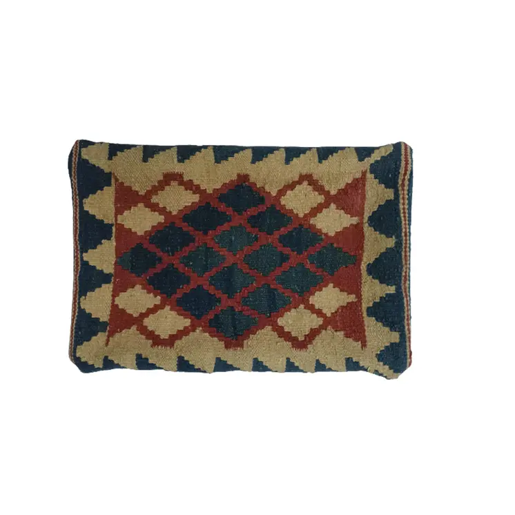 Kilim Handwoven Yellow Metal Cushion Cover