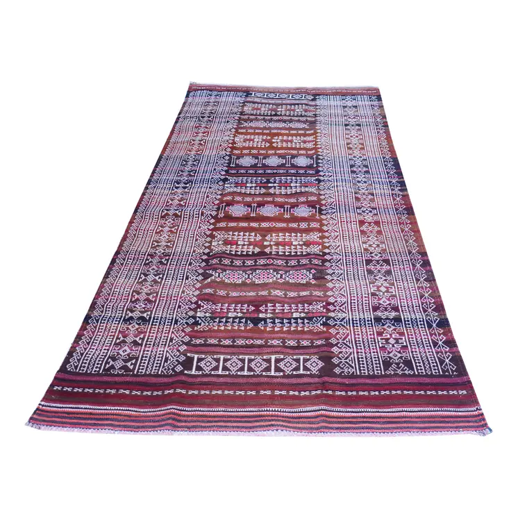 Baluch Soumak Copper Rust Vintage Rug