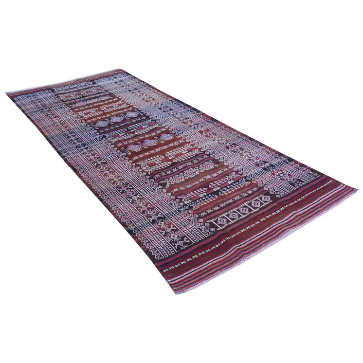 Baluch Soumak Copper Rust Vintage Rug