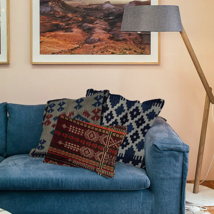 Baluchi Kilim Handwoven  Cork Cushion Cover