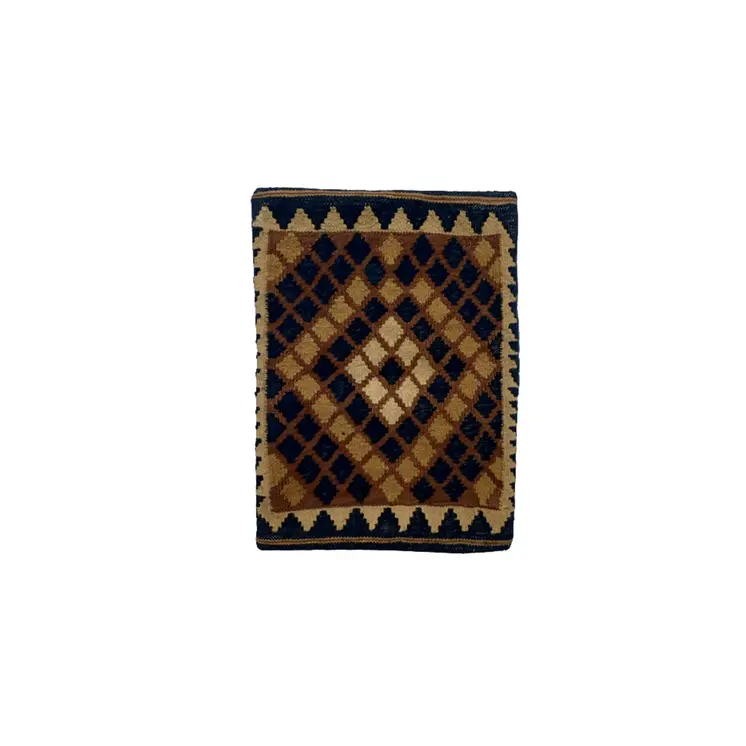 Kilim Handwoven Brown Derby Cushion Cover