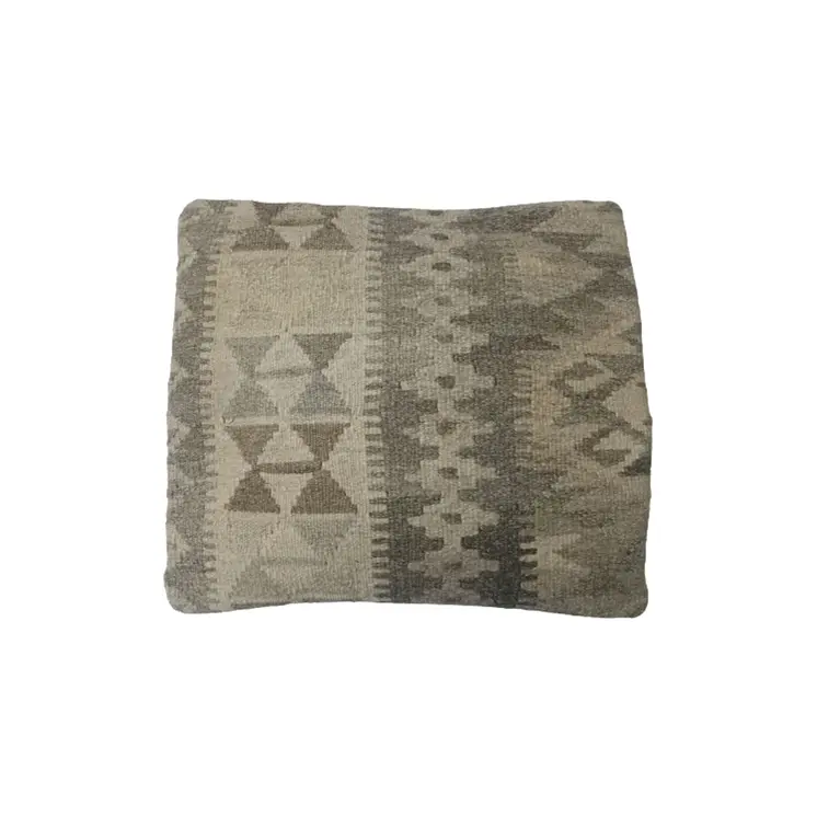 Kilim Handwoven Gray Olive  Cushion Cover