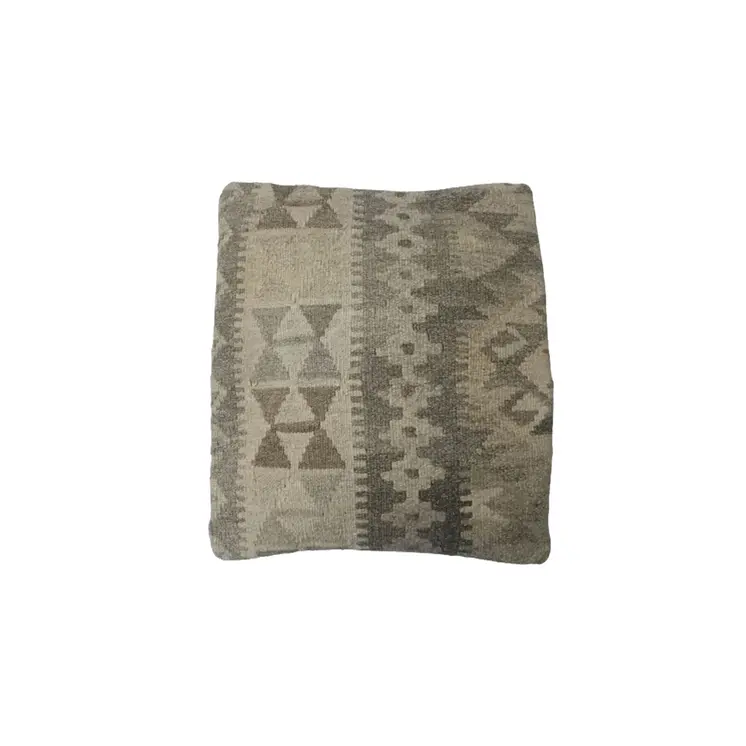 Kilim Handwoven Gray Olive  Cushion Cover