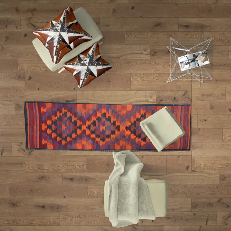 Vintage Pine Cone  Woolen Rug