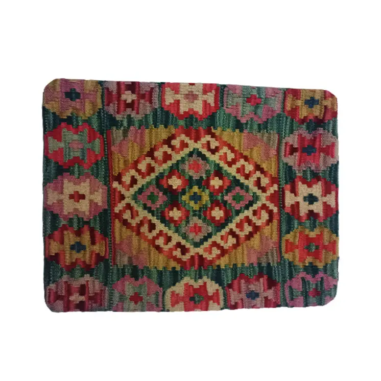 Kilim Handwoven Racing Green Cushion Cover