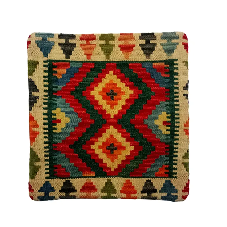 Kilim Handwoven Red Berry Cushion Cover