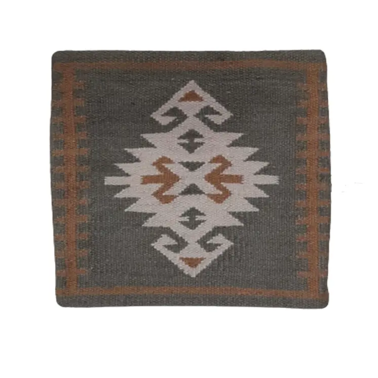 Kilim Handwoven Greyish Brown Cushion Cover