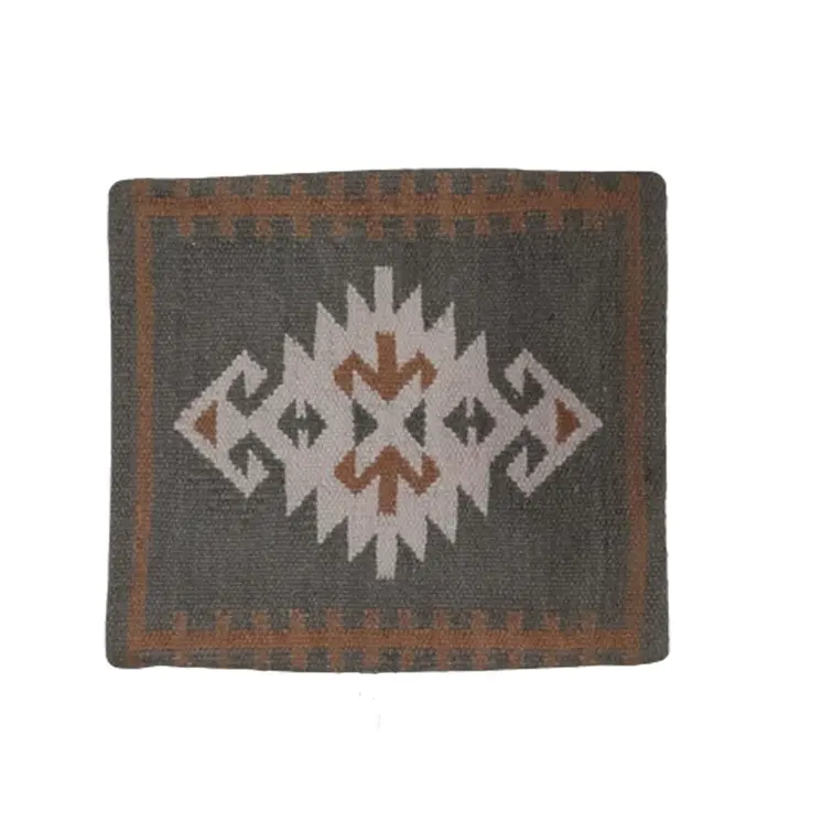Kilim Handwoven Greyish Brown Cushion Cover