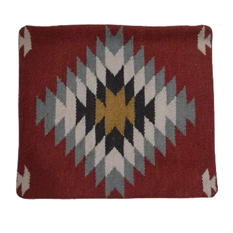 Kilim Handwoven Wine Berry Cushion Cover
