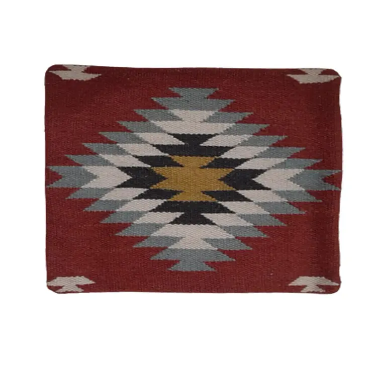 Kilim Handwoven Wine Berry Cushion Cover