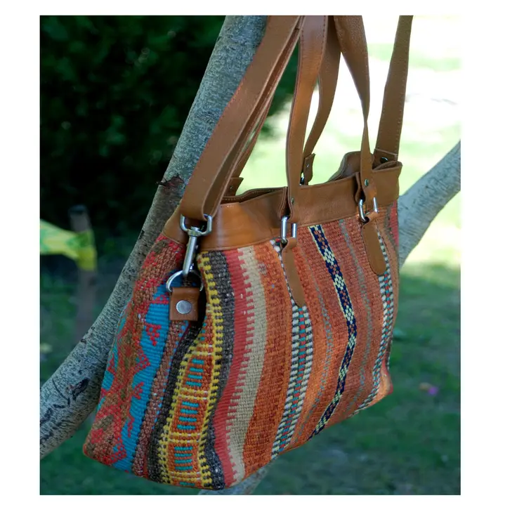 Kilim Leather Morocco Brown Bag