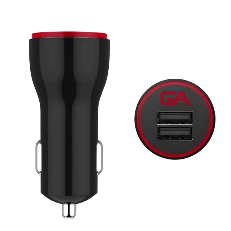 Dual-Port Car Charger with Type-C Cable