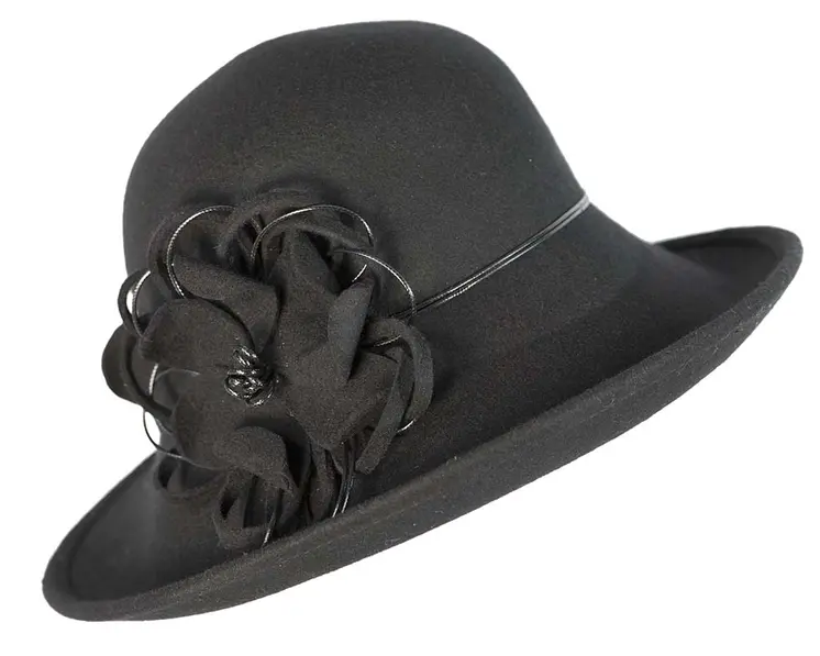 Black felt ladies fashion hat by Max Alexander