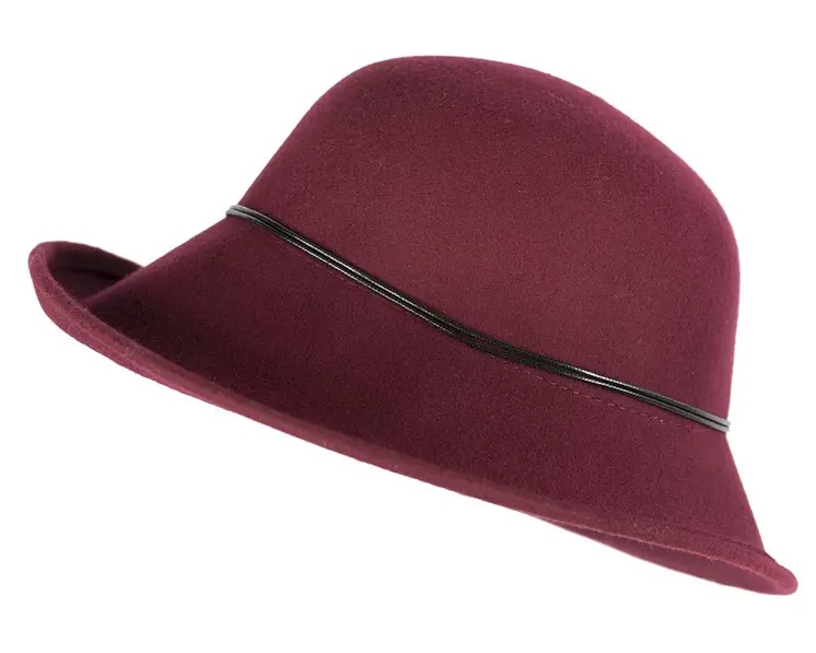Burgundy felt ladies fashion hat by Max Alexander
