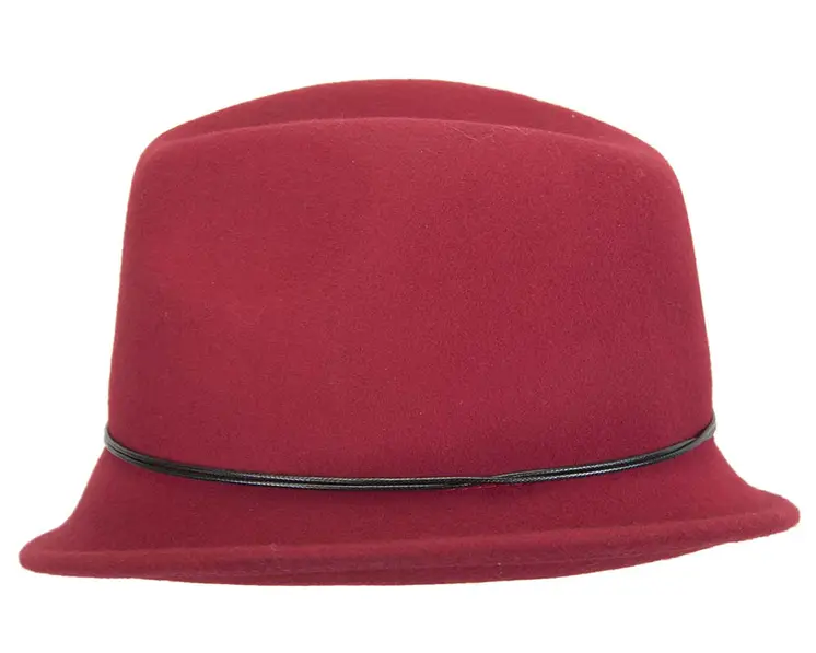Red ladies fashion felt trilby hat by Max Alexander