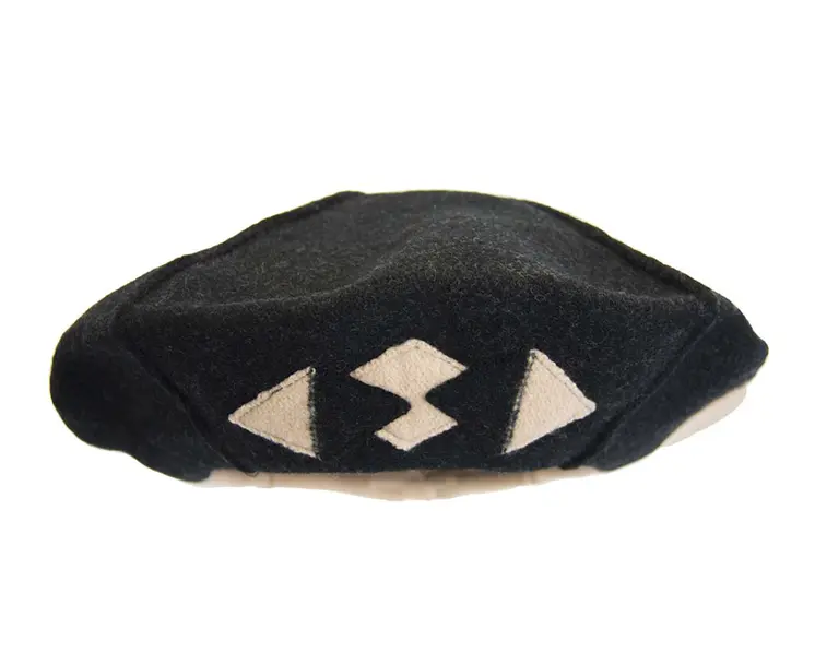 Beige & black winter french beret by Max Alexander