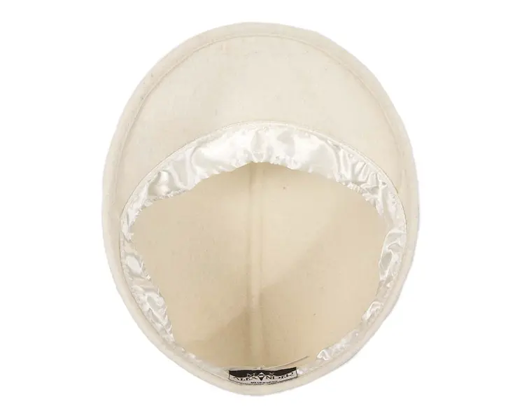 Ivory cream felt ladies fashion cap by Cupids Millinery