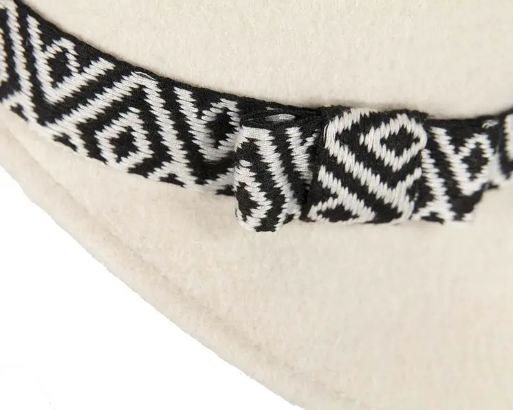 Ivory cream felt ladies fashion cap by Cupids Millinery