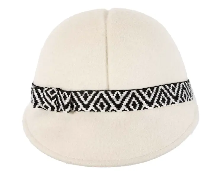 Ivory cream felt ladies fashion cap by Cupids Millinery