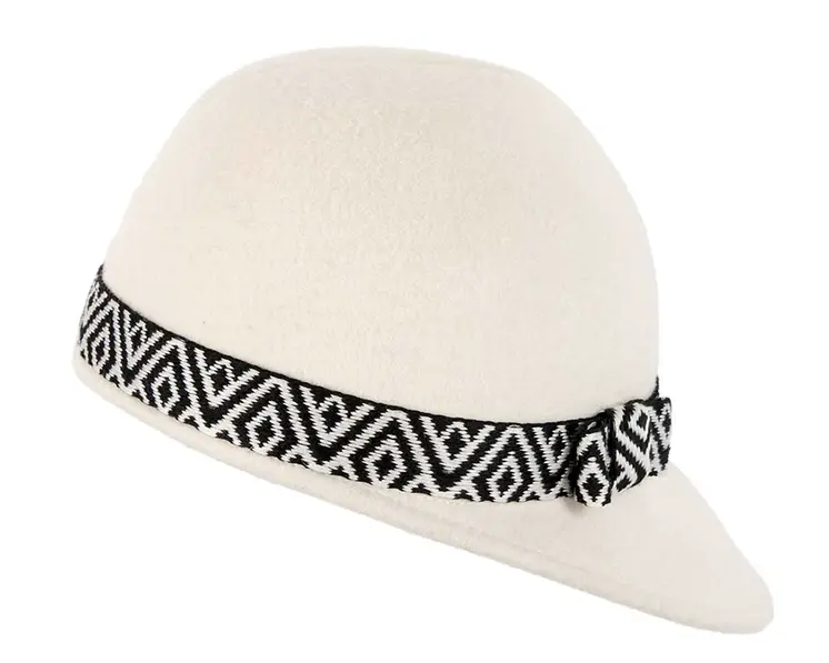 Ivory cream felt ladies fashion cap by Cupids Millinery