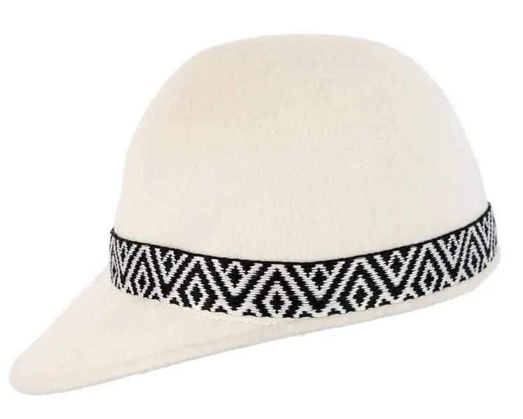 Ivory cream felt ladies fashion cap by Cupids Millinery