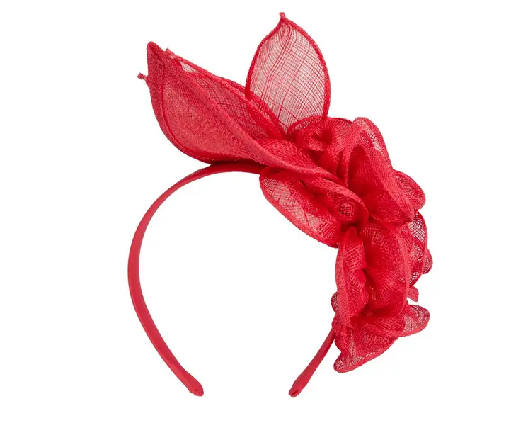 Large red sinamay  flower fascinator by Max Alexander