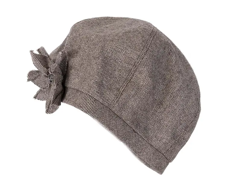 Brown winter ladies fashion beret hat by Max Alexander