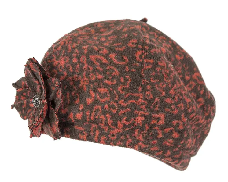 Rust winter ladies fashion beret hat Max Alexander J253R