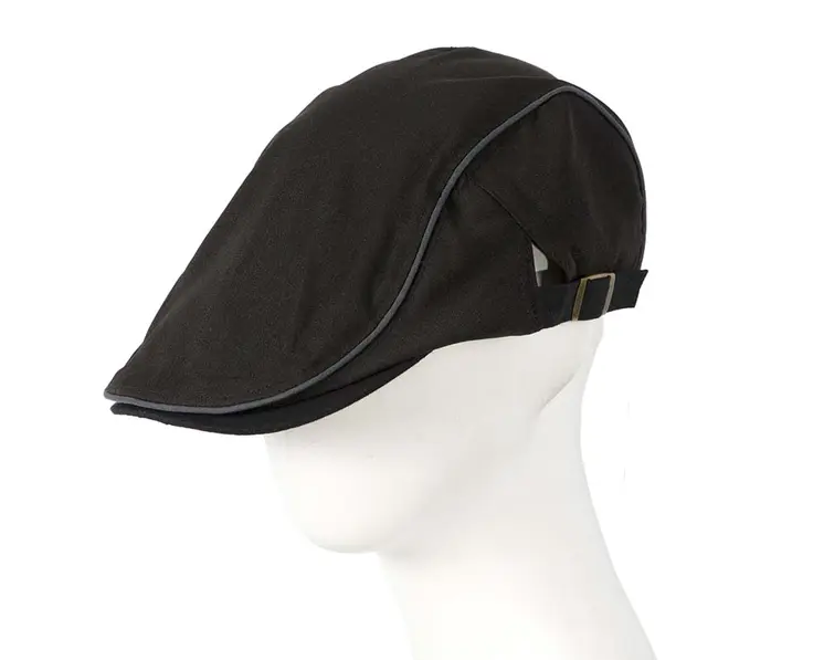 Soft black flat cap by Max Alexander
