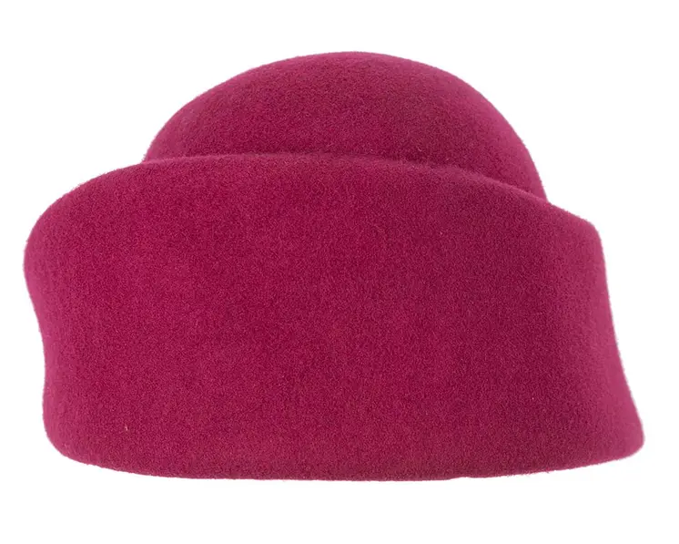 Unique fuchsia ladies winter felt fashion hat