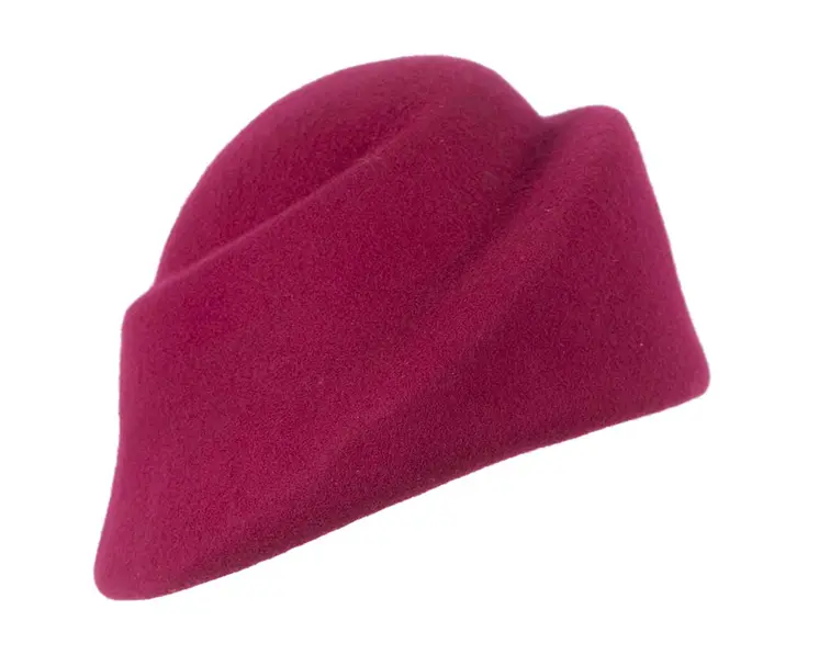 Unique fuchsia ladies winter felt fashion hat