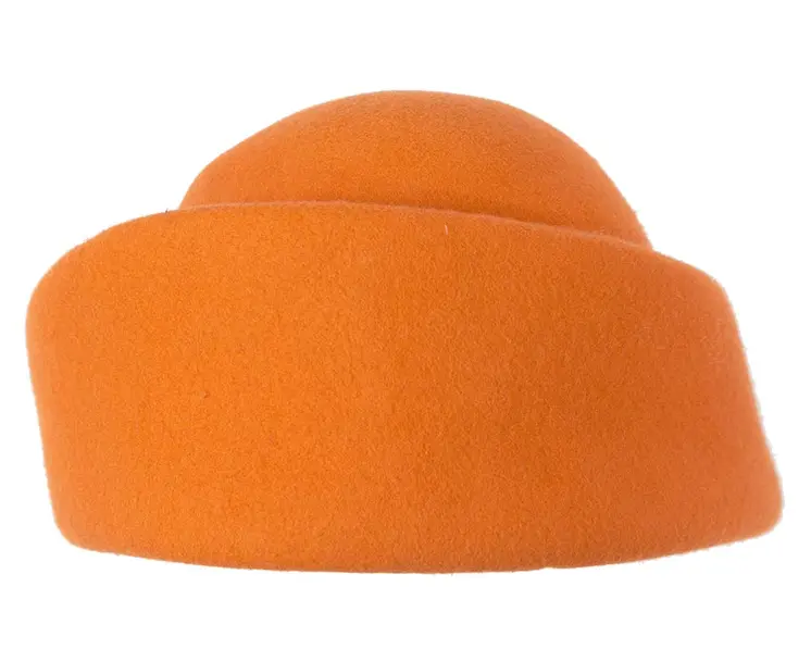 Unique orange ladies winter felt fashion hat