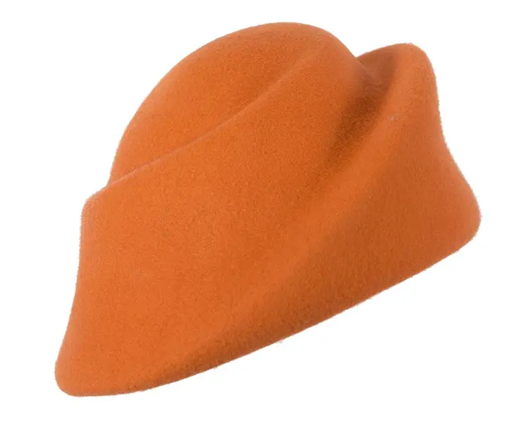 Unique orange ladies winter felt fashion hat